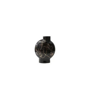 BLACK HAND PAINTED VASE